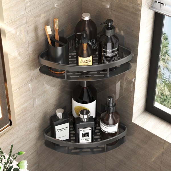 Hjørne Brusehylde Badekar Organiseringshylde SORT REKTANGEL black rectangle 2pcs