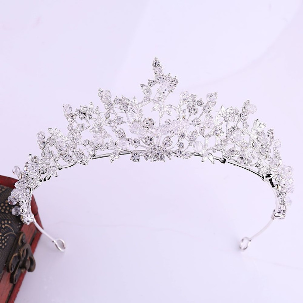 Crystal Crown tekojalokivi Tiara SILVER silver