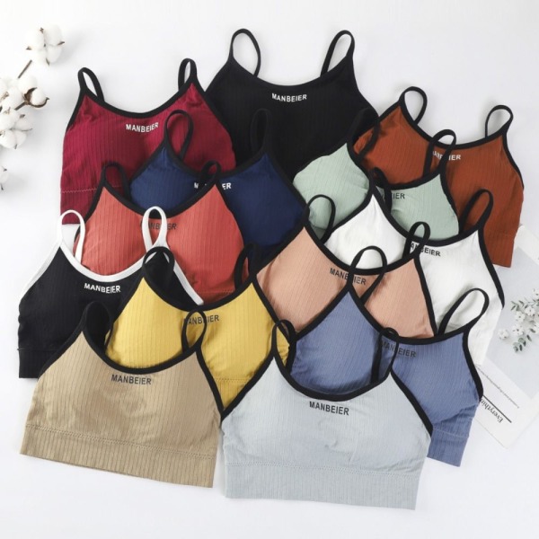 Sports BH For Dame Gym Sexy Crop Top BH Dame Bomull F F