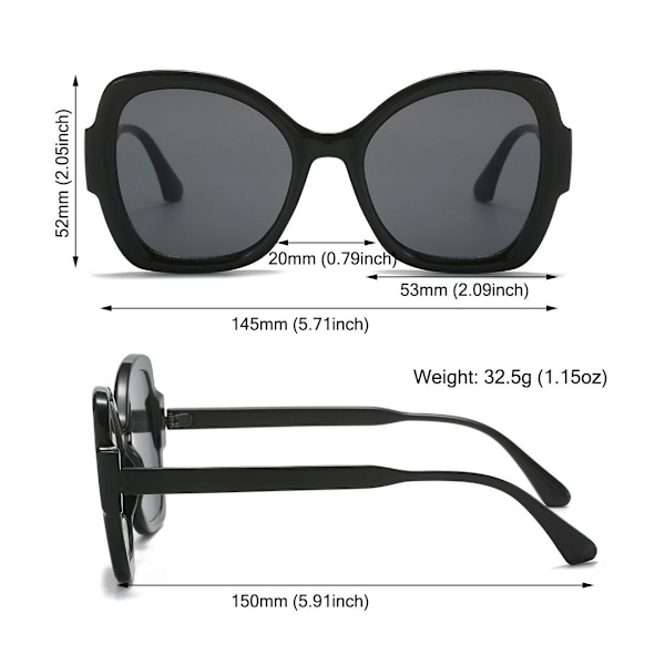 Butterfly Sunglasses Irregular Sunglasses SORT-GRÅ SORT-GRÅ Black-Grey