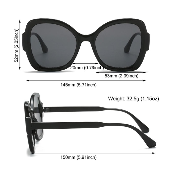 Butterfly Sunglasses Irregular Sunglasses SORT-SORT Black-Black