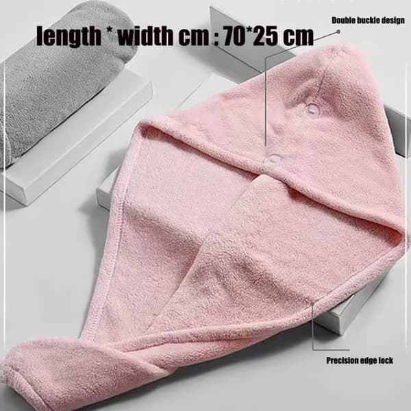 Mikrofiber Hårhåndkle Wrap Tørt Hårhette GRÅ GREY