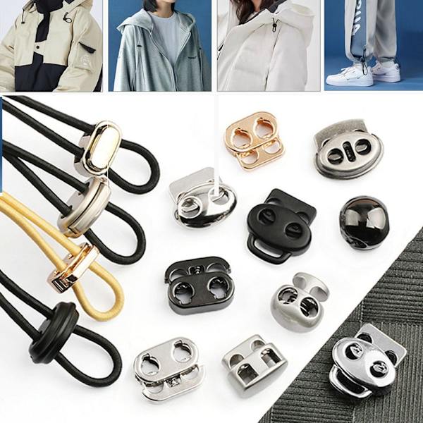 10 st/förpackning Fjäderspänne Sladdlås SILVER 4 4 silver 4-4