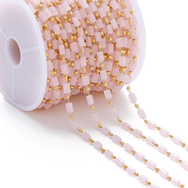 1 Meter Cube Beads Ketjut Helmiketju PINK pink