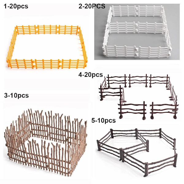 10/20 STK Simuleret Farm Hegn Sæt Faux Træ Hegn 3-10 STK 3-10pcs
