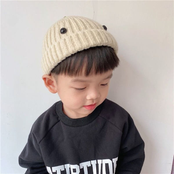 Baby strikket lue for barn Beanie Cap BEIGE beige