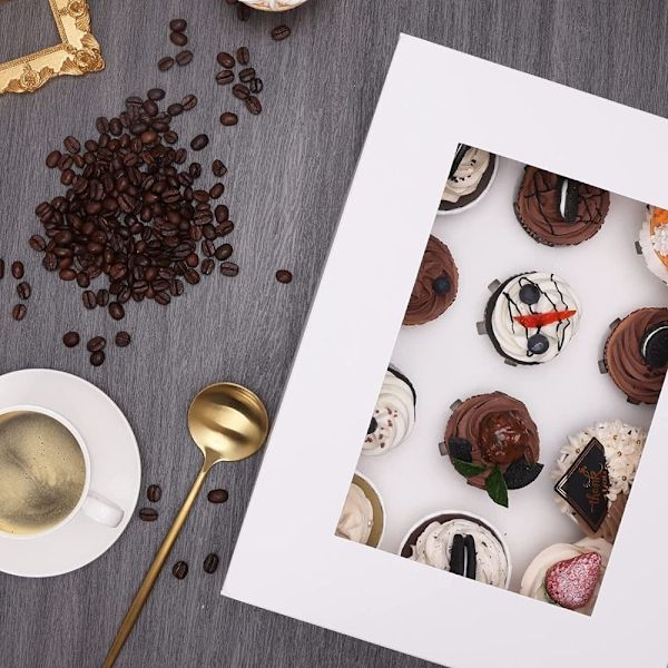 Papperspresentförpackning Cupcake Box Fodral 6 HÅL 6 HÅL 6 holes