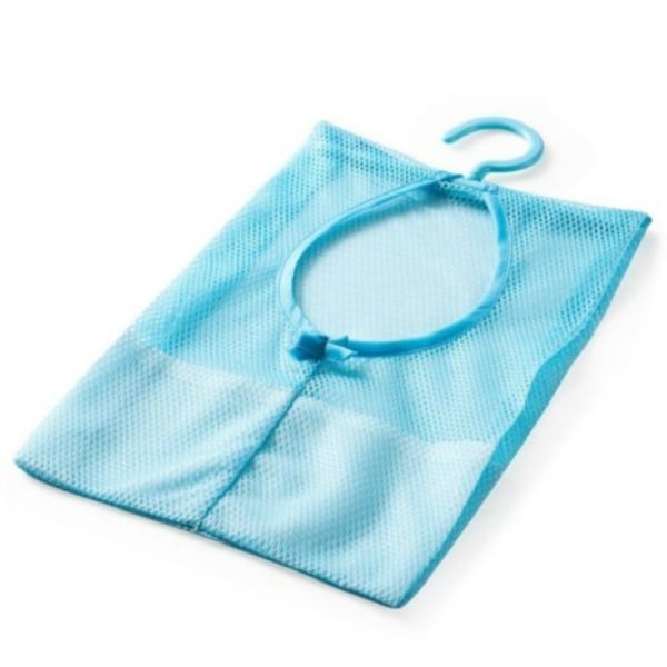 2 Stk Opbevaring Tøjklemme Mesh Pocket Organizer BLÅ Blue