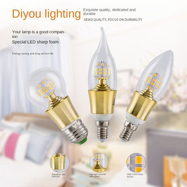MiniCrystal pære LED pære 9W TIP HEAD 9W TIP HEAD 9W Tip Head