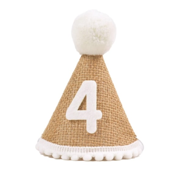 2st Burlap Hat Baby Shower Hat NO.4 NO.4 No.4