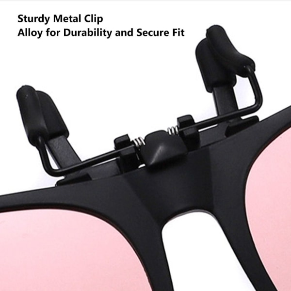 Polariserad Clip On Solglasögon Mäns Bilförare Goggle SPEGLADE Mirrored Pink