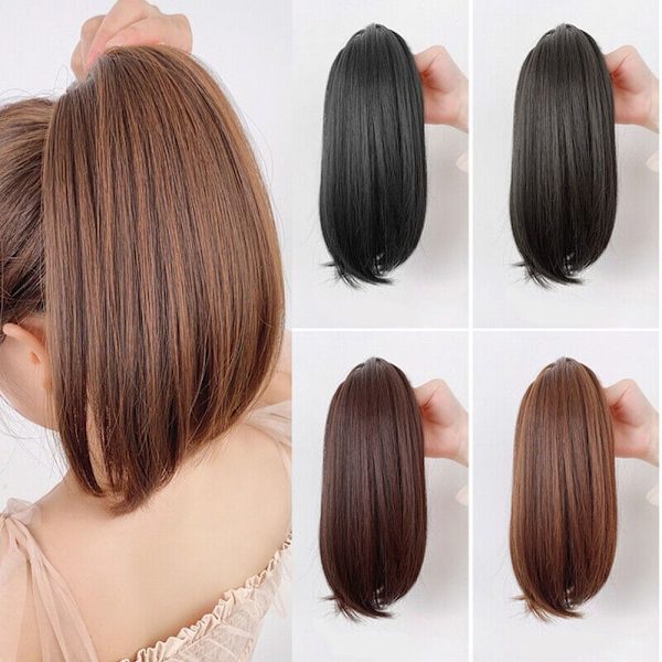 Claw Clip Ponytail Wig Ponytail Clip RUSKEA&MUSTA Brown&Black