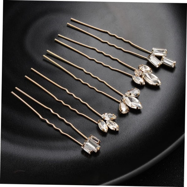 Pearl Hair Clip Diamant Hovedstykke ROSE GULD 9 STK 9 STK Rose Gold 9Pcs-9Pcs