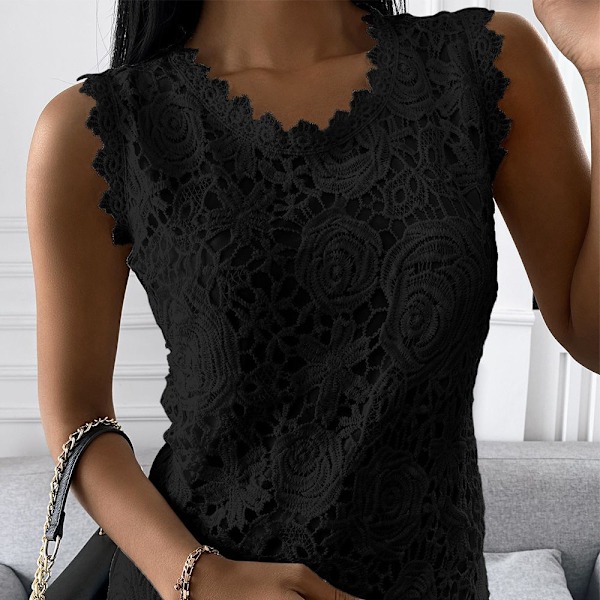Naisten topit T-paita Vest Tee MUSTA M black M