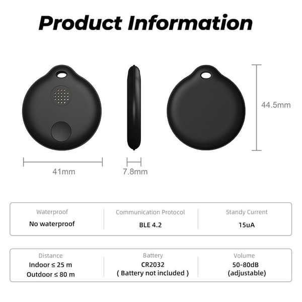 Anti-Lost Alarm Mini GPS Tracker VALKOINEN white