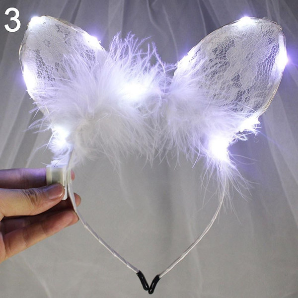 LED Feather Wreath Crown Pandebånd 3 3 3