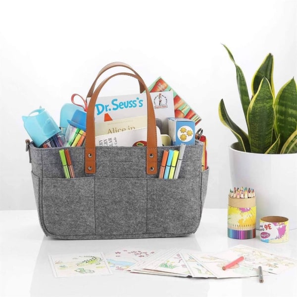 Baby bleie Organizer Basket Tote Bag LYS GRÅ L light grey L