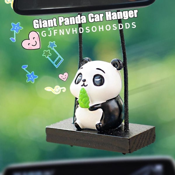 Panda Car Interior Ornament -auton taustapeiliriipus E E E