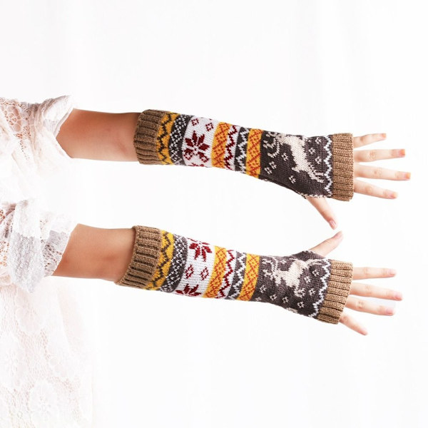 Fingerløse lange hansker Armdekselhansker FARGE 3 FARGE 3 Color 3