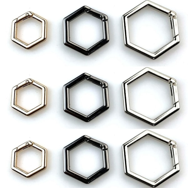 5 stk Fjeder Hexagon-Ring Spænder Karabinhage GULD 25MM Gold 25mm