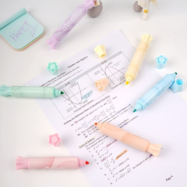 Candy Shape Highlighters Key Marker Pen Dobbelthovedet Pen