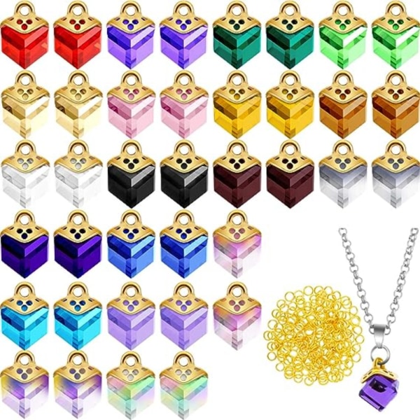 Cube Crystal Pendants Charms Riipukset Dangle Bead Pendant