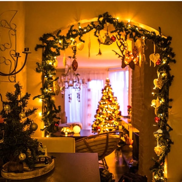 1 Stk LED String Light Jule Dekor Lys EU PLUG-HVIT EU EU Plug-White