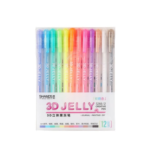 6/12 väriä 3D kiiltävä Jelly Pen piirustuskynät 12 VÄRIÄ 12 VÄRIä 12Colors