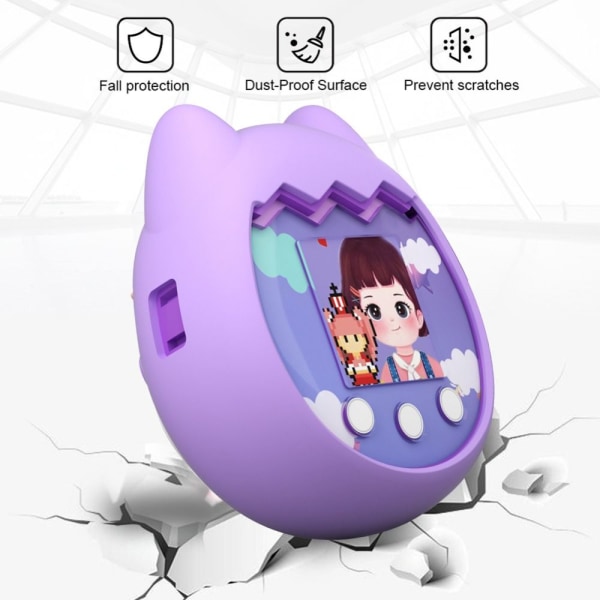 Virtuelt elektronisk kjæledyrdeksel Spillmaskinbeskyttelse for Tamagotchi Pix purple