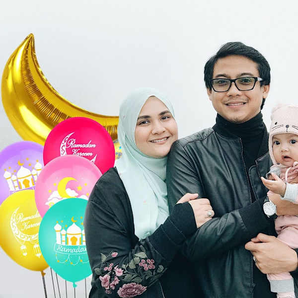 10 kpl Eid Mubarak -ilmapalloja Islamilaiseen Muslimijuhlaan