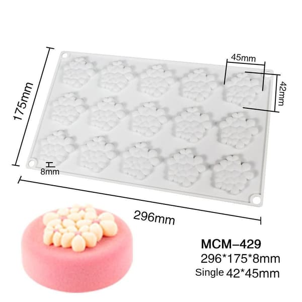 3D Blomsterdekoration Silikon form 02 02 02