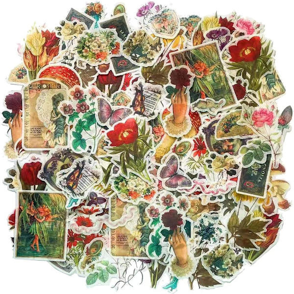 120 stk Stickers Natur Stickers Blomster Stickers
