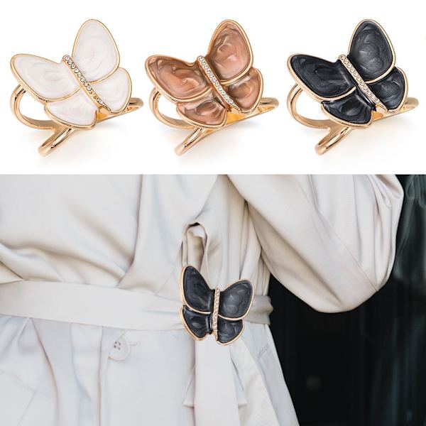 Butterfly Tørklæde Spænde Rhinestone Tørklæde Ring Clip MAKSIMUM Maximum