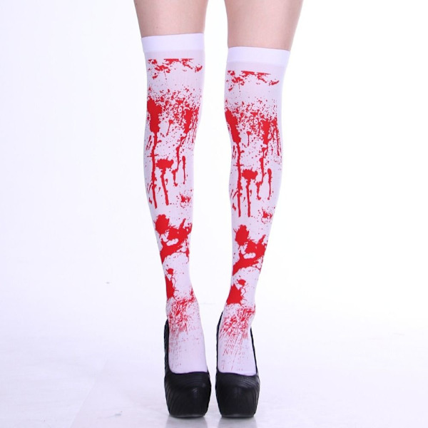 1 par Halloween Blood Socks Lårstrømper 4 4 4