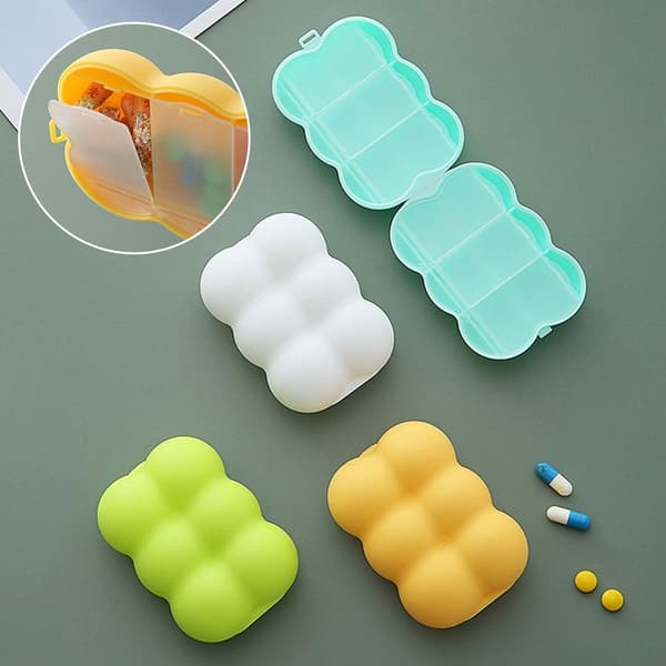 6 Grids Pill Box Case VALKOINEN white