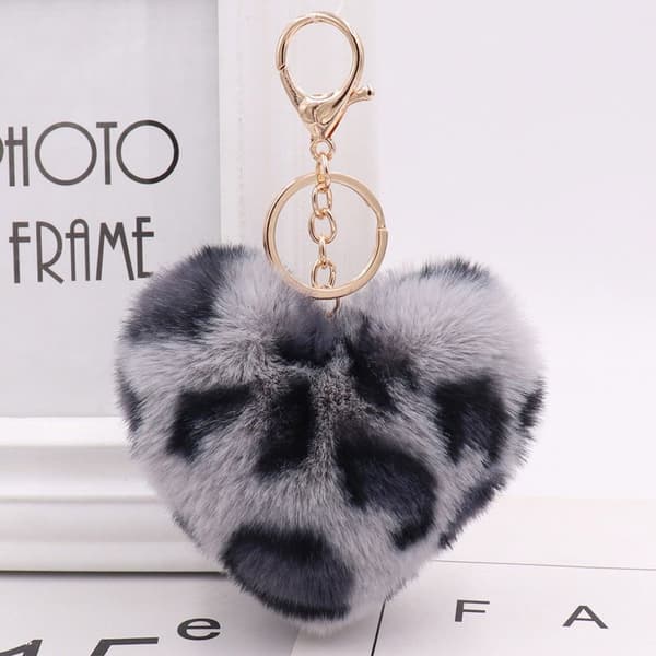 2 stk Peach Heart Pendant nøglering Plys nøglering E E E