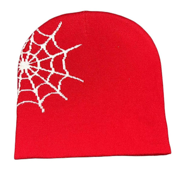 Knitting Cap Hat Pipo Bonnet PUNAINEN&VALKOINEN red&white