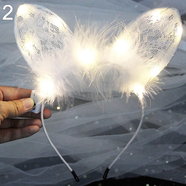 LED Feather Wreath Crown Pandebånd 2 2 2