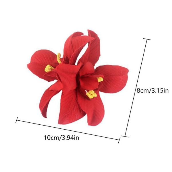 5 Styck Blomma Hårklämma Blomma Hårnål RÖD Red