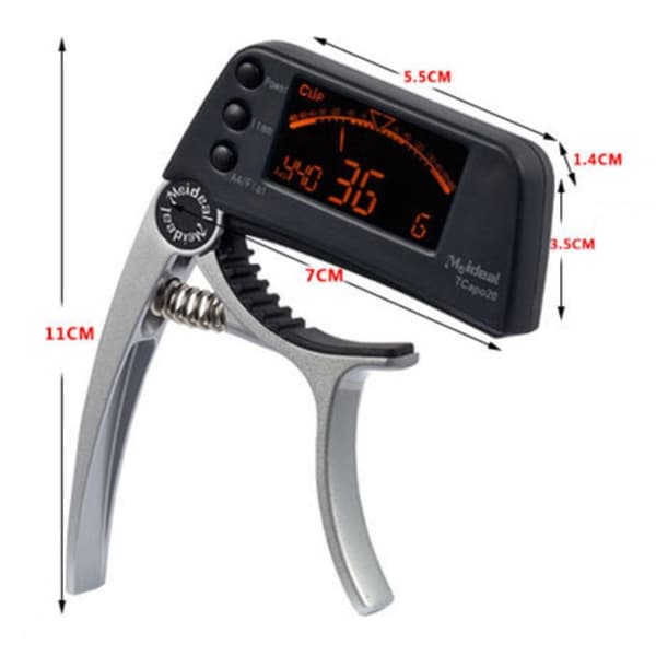 Guitar Tuner Clamp Key Trigger för akustisk SILVER silver