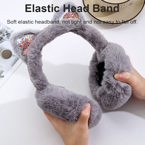 Korvanlämmitin Taitettava cover KISSA KORVAT-HARMAA KISSAN KORVAT-HARMAA Cat Ears-Grey