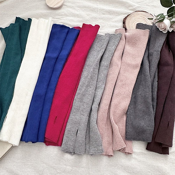 Neulotut käsineet Pitkät Fingerless Gloves PUNAINEN red