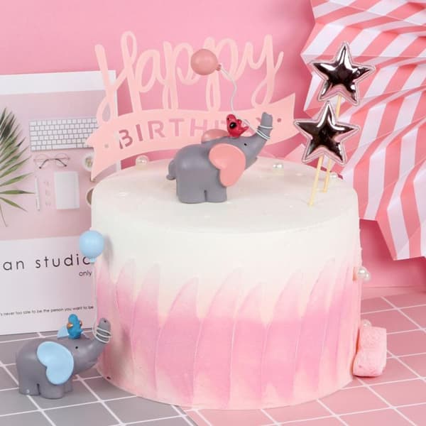 Elephant Ornament Elefantdocka ROSA Pink