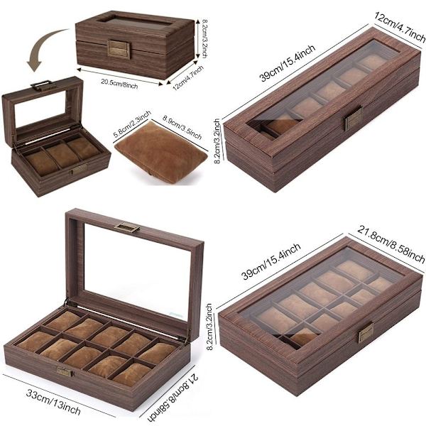 Watch Pu Leather 3 GRIDS case GRIDS 3 Grids