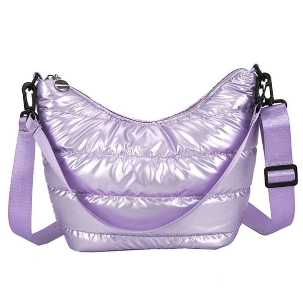 Puffer Tote Bag Quiltet Puffy Handbag LILLA purple