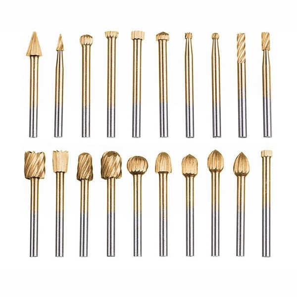 Drill Bits Sett Rotary Burr Tool GULL 20STK gold 20pcs