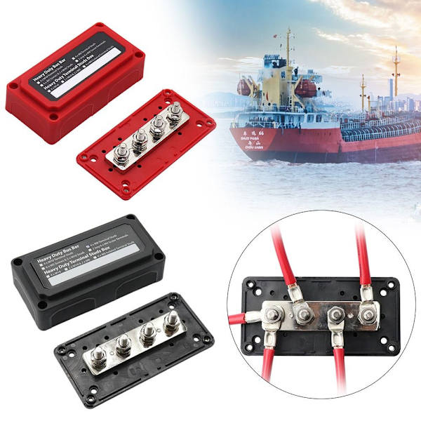 M8 Bus Bar Box Auto Boat Power SORT Black