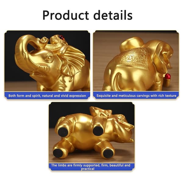 1 par elefantfigurer Elefantstatyer GULD Gold