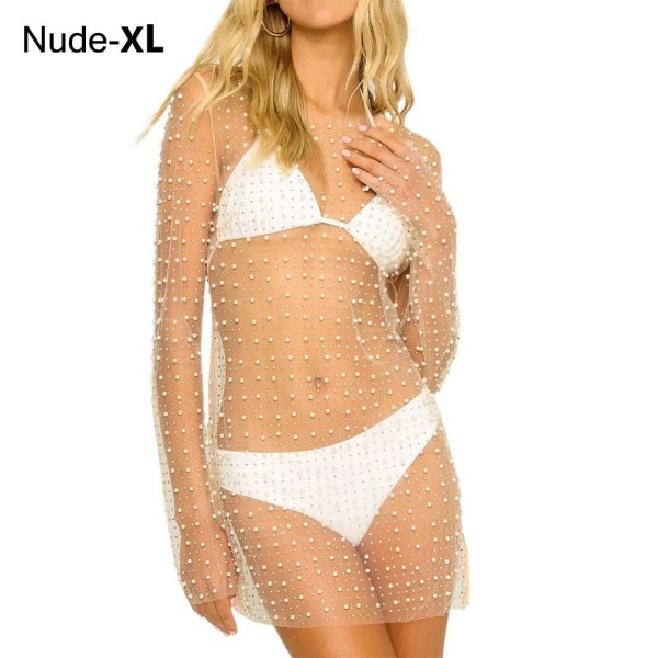 Cover Up Klänning för kvinnor Bikini Cover Ups NUDE XL XL Nude XL-XL