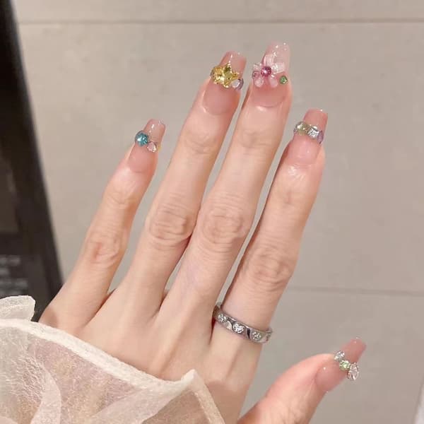 Pure Manual False Nail Flash Diamond Håndlavede Nails M M